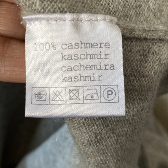 REDUCED FTC 100% (Fair Trade Cashmere) crew pullover sweater heather grey/pink - Picture 8 of 17